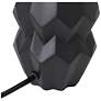 Simple Designs 12.5" Chic Glow Ceramic Table Lamp, WHT Fabric Shade, Black