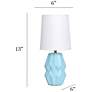 5_Simple Designs 12.5" Chic Glow Ceramic Table Lamp, Wht Fbc Shade, Baby Blue more views