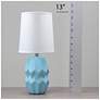 7_Simple Designs 12.5" Chic Glow Ceramic Table Lamp, Wht Fbc Shade, Baby Blue more views