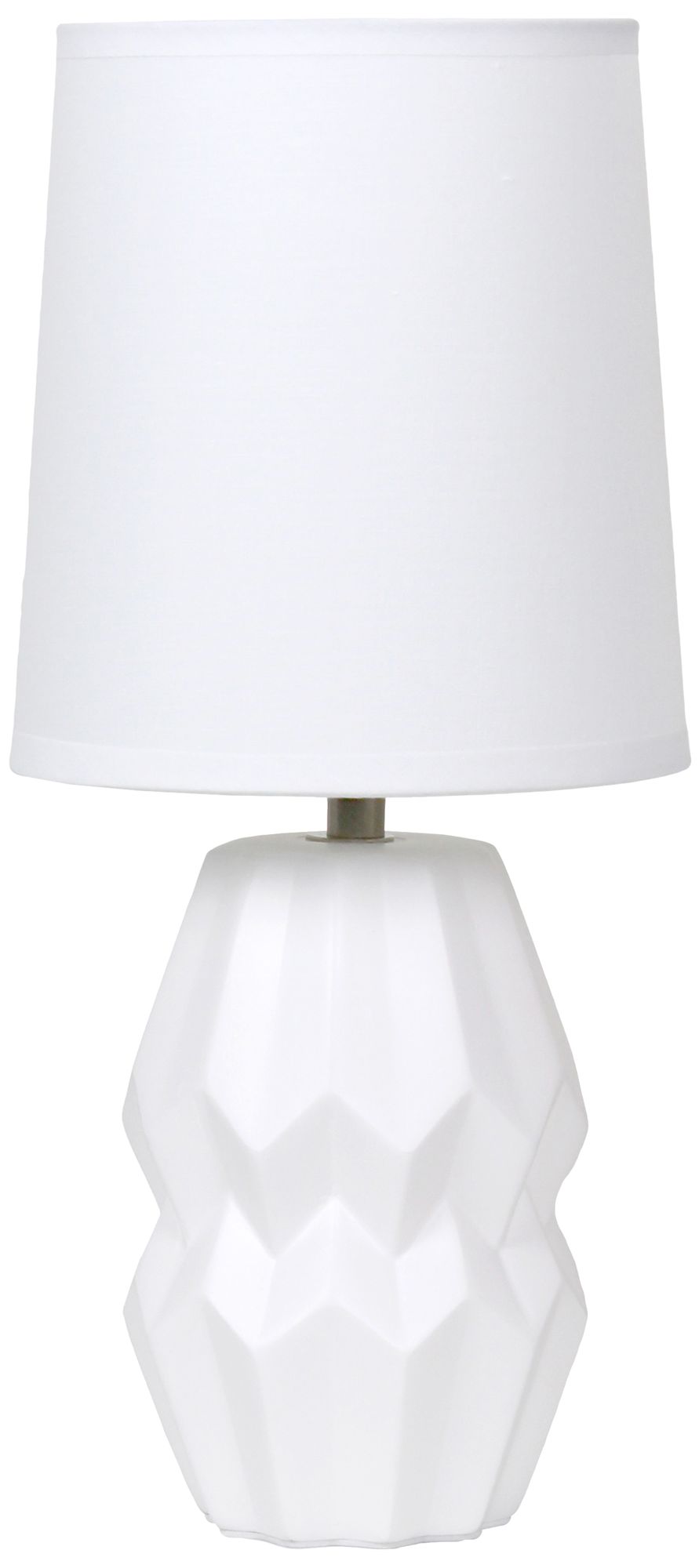 Simple Designs 12.5" Chic Glow Ceramic Table Lp, White Fbc Shade, Off White