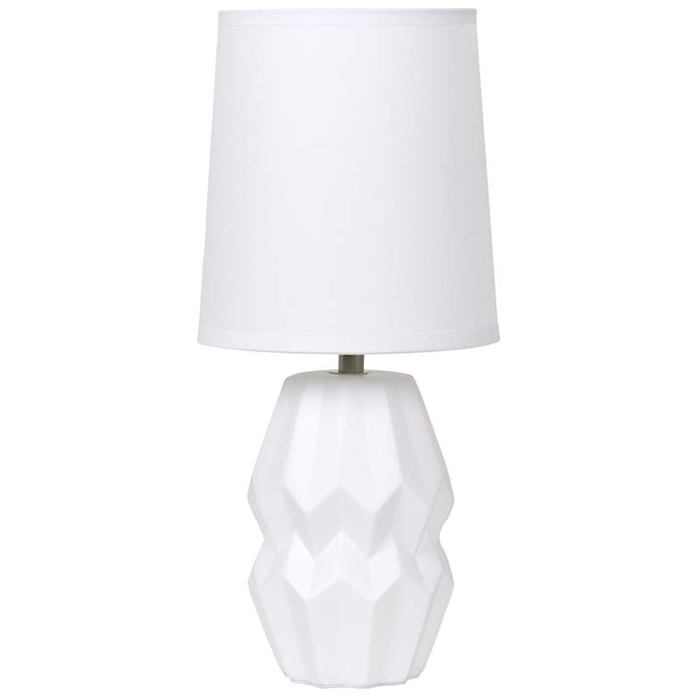 Image 2 Simple Designs 12.5" Chic Glow Ceramic Table Lp, White Fbc Shade, Off White