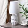 1_Simple Designs 12.5" Chic Glow Ceramic Table Lp, White Fbc Shade, Off White