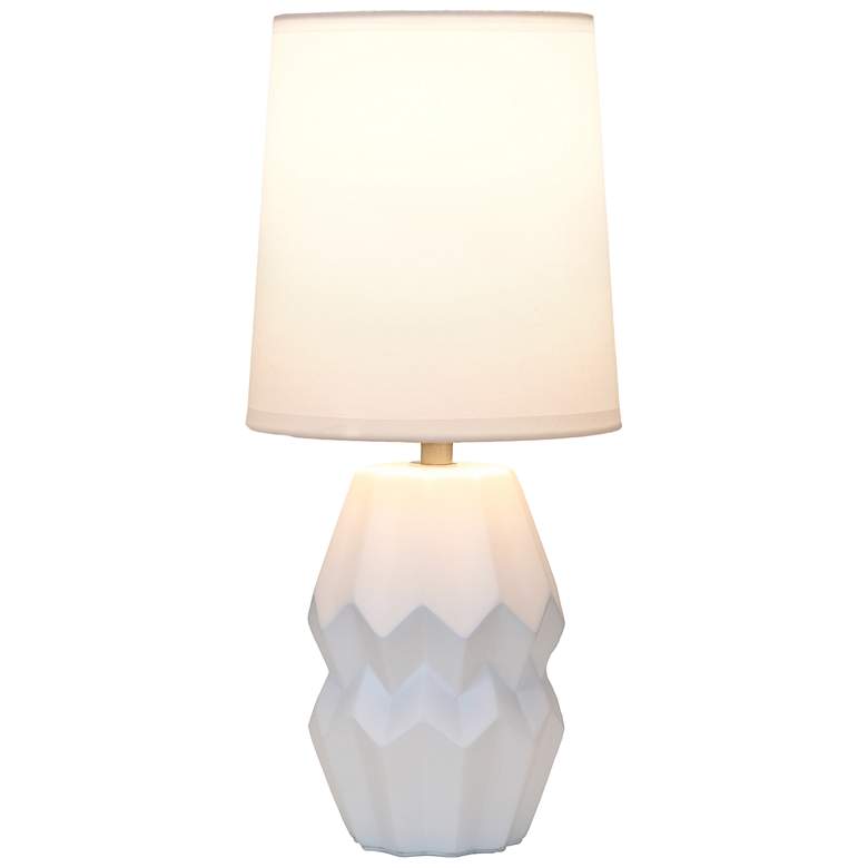 Image 4 Simple Designs 12.5" Chic Glow Ceramic Table Lp, White Fbc Shade, Off White more views