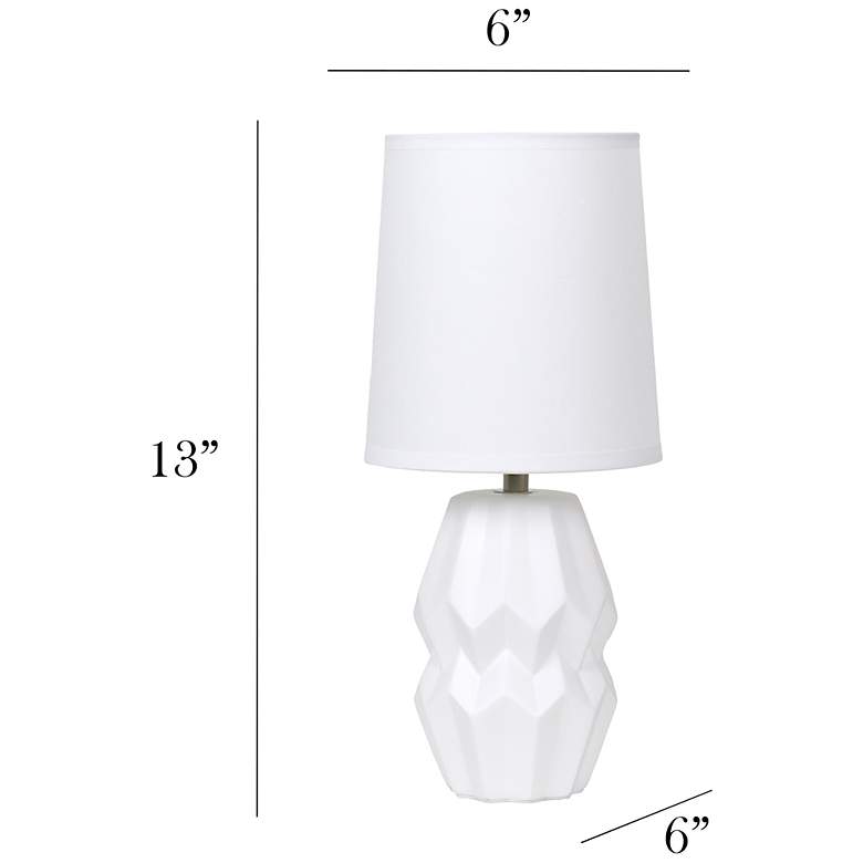 Image 5 Simple Designs 12.5" Chic Glow Ceramic Table Lp, White Fbc Shade, Off White more views