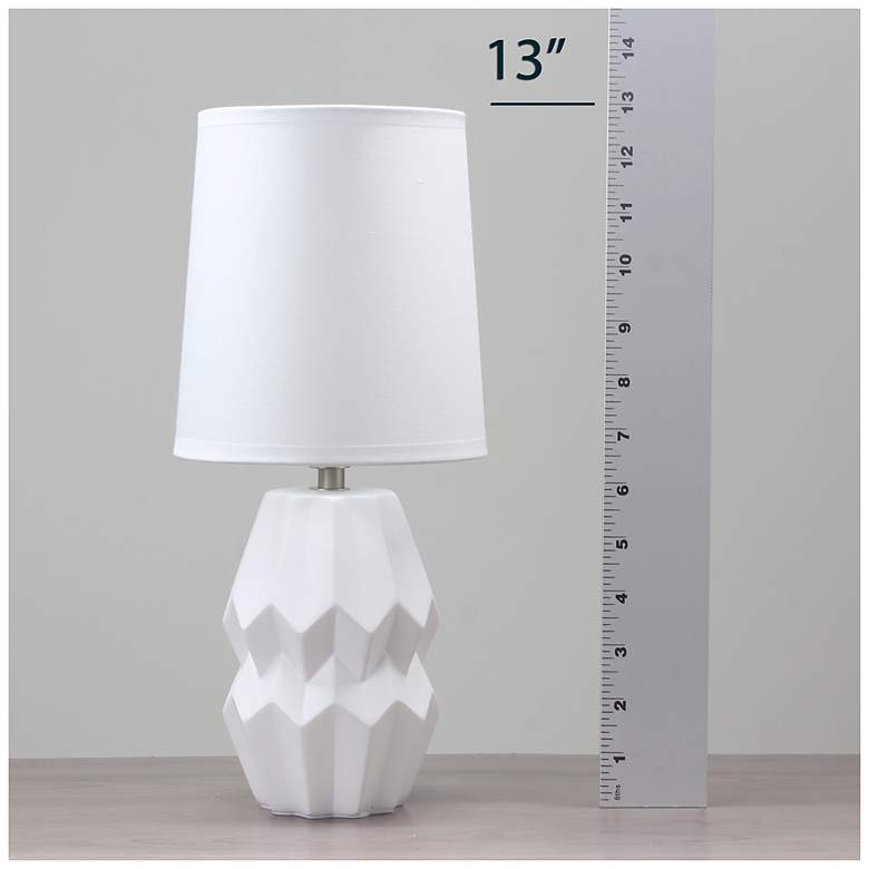 Image 7 Simple Designs 12.5" Chic Glow Ceramic Table Lp, White Fbc Shade, Off White more views