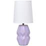 2_Simple Designs 12.5" Chic Glow Ceramic Table Lp, Wht Fabric Shade, Lavender