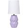 Simple Designs 12.5" Chic Glow Ceramic Table Lp, Wht Fabric Shade, Lavender