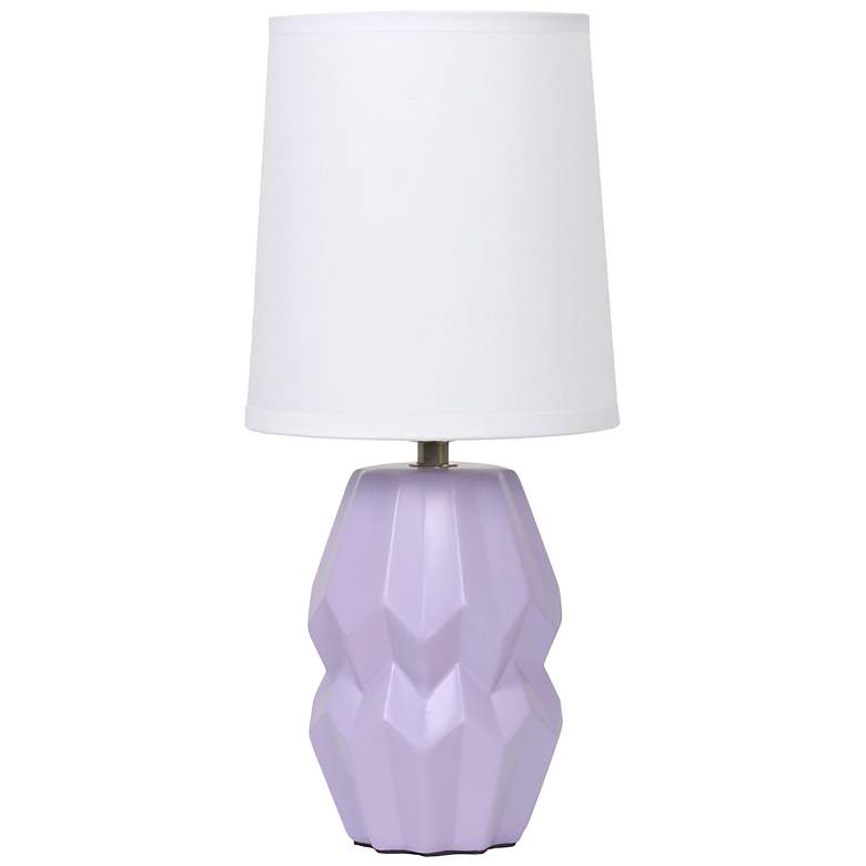 Image 3 Simple Designs 12.5" Chic Glow Ceramic Table Lp, Wht Fabric Shade, Lavender more views