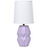 3_Simple Designs 12.5" Chic Glow Ceramic Table Lp, Wht Fabric Shade, Lavender more views