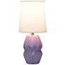 4_Simple Designs 12.5" Chic Glow Ceramic Table Lp, Wht Fabric Shade, Lavender more views