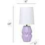 5_Simple Designs 12.5" Chic Glow Ceramic Table Lp, Wht Fabric Shade, Lavender more views