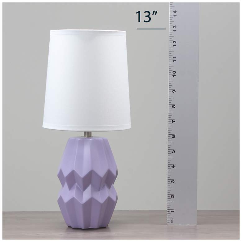 Image 7 Simple Designs 12.5" Chic Glow Ceramic Table Lp, Wht Fabric Shade, Lavender more views