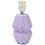 Simple Designs 12.5" Chic Glow Ceramic Table Lp, Wht Fabric Shade, Lavender