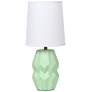 2_Simple Designs 12.5" Chic Glow Ceramic Table Lp, WHT Fbc Shade, Sage Green