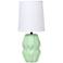 Simple Designs 12.5" Chic Glow Ceramic Table Lp, WHT Fbc Shade, Sage Green