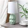 1_Simple Designs 12.5" Chic Glow Ceramic Table Lp, WHT Fbc Shade, Sage Green