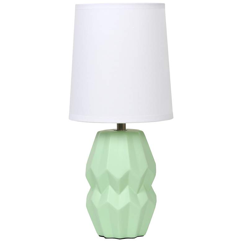 Image 3 Simple Designs 12.5" Chic Glow Ceramic Table Lp, WHT Fbc Shade, Sage Green more views