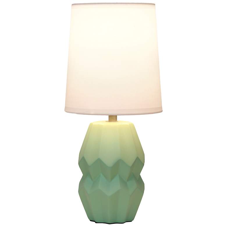 Image 4 Simple Designs 12.5" Chic Glow Ceramic Table Lp, WHT Fbc Shade, Sage Green more views