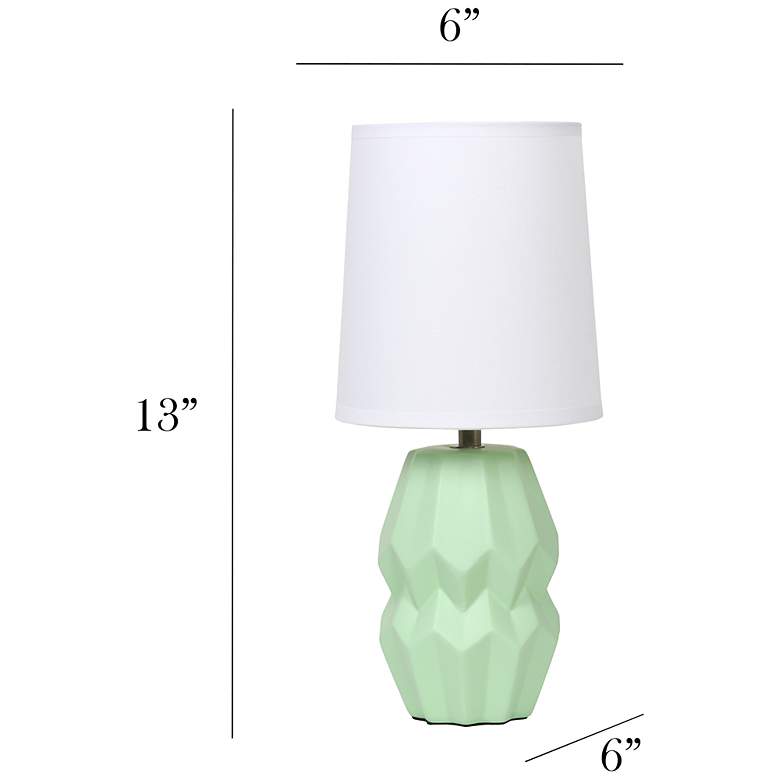 Image 5 Simple Designs 12.5" Chic Glow Ceramic Table Lp, WHT Fbc Shade, Sage Green more views
