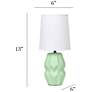 5_Simple Designs 12.5" Chic Glow Ceramic Table Lp, WHT Fbc Shade, Sage Green more views