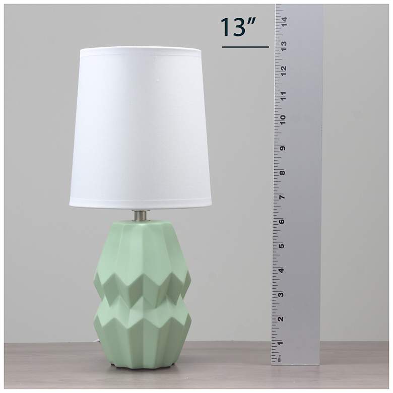 Image 7 Simple Designs 12.5" Chic Glow Ceramic Table Lp, WHT Fbc Shade, Sage Green more views