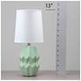 7_Simple Designs 12.5" Chic Glow Ceramic Table Lp, WHT Fbc Shade, Sage Green more views