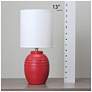 7_Simple Designs 12.5" Chic Glow Mini Jar Table Lamp w Fabric Shade, Red more views