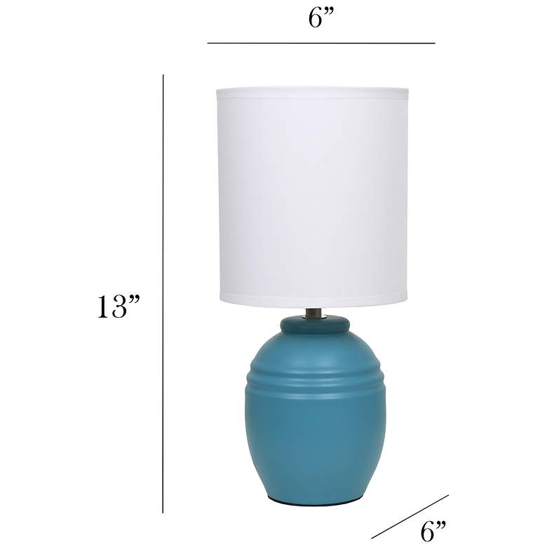 Image 5 Simple Designs 12.5" Chic Glow Mini Jar Table Lamp w Fabric Shade, Teal more views