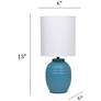 5_Simple Designs 12.5" Chic Glow Mini Jar Table Lamp w Fabric Shade, Teal more views