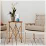 6_Simple Designs 12.5" Chic Glow Mini Jar Table Lamp w Fabric Shade, Teal more views