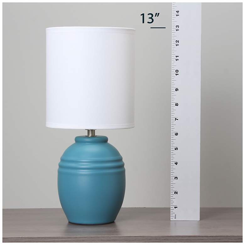 Image 7 Simple Designs 12.5" Chic Glow Mini Jar Table Lamp w Fabric Shade, Teal more views