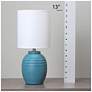 7_Simple Designs 12.5" Chic Glow Mini Jar Table Lamp w Fabric Shade, Teal more views