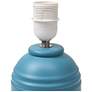Simple Designs 12.5" Chic Glow Mini Jar Table Lamp w Fabric Shade, Teal