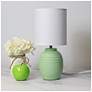 1_Simple Designs 12.5" Chic Glow Mini Jar Table Lamp w Fbc Shade, Sage Green