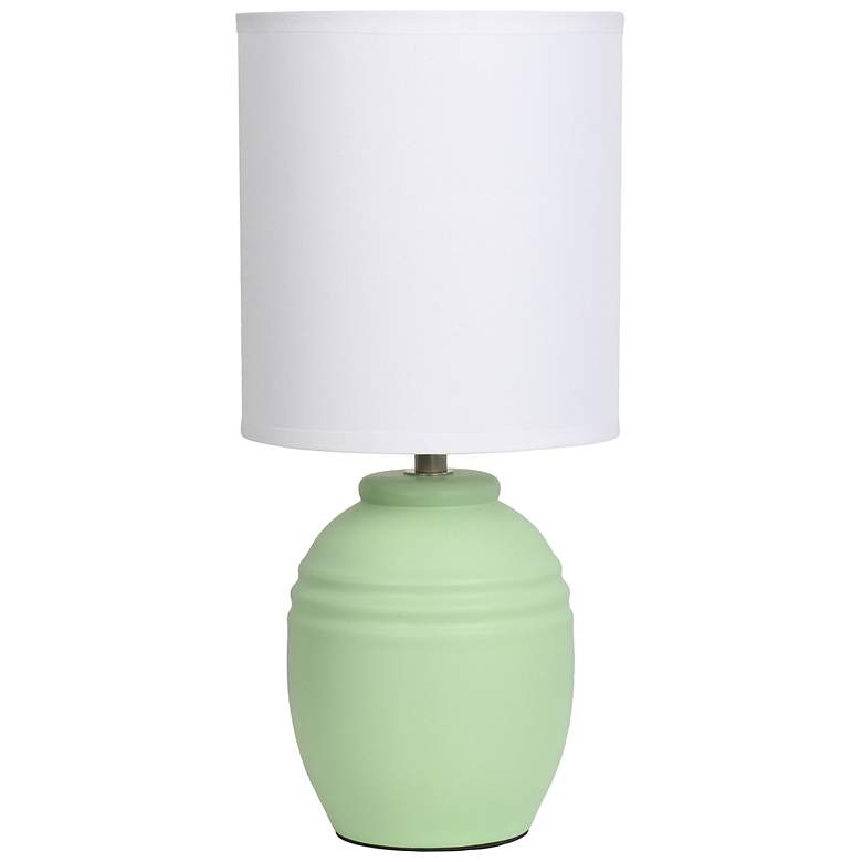 Image 3 Simple Designs 12.5" Chic Glow Mini Jar Table Lamp w Fbc Shade, Sage Green more views