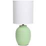 3_Simple Designs 12.5" Chic Glow Mini Jar Table Lamp w Fbc Shade, Sage Green more views