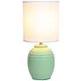 4_Simple Designs 12.5" Chic Glow Mini Jar Table Lamp w Fbc Shade, Sage Green more views