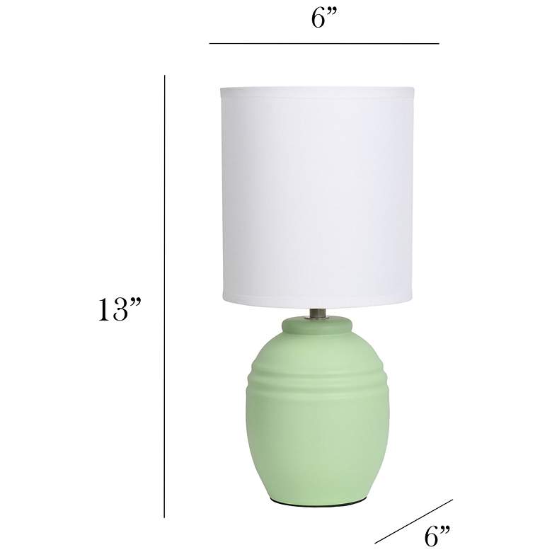 Image 5 Simple Designs 12.5" Chic Glow Mini Jar Table Lamp w Fbc Shade, Sage Green more views