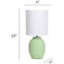 5_Simple Designs 12.5" Chic Glow Mini Jar Table Lamp w Fbc Shade, Sage Green more views