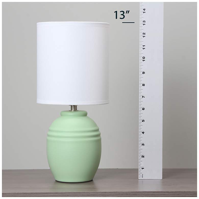 Image 7 Simple Designs 12.5" Chic Glow Mini Jar Table Lamp w Fbc Shade, Sage Green more views