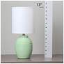 7_Simple Designs 12.5" Chic Glow Mini Jar Table Lamp w Fbc Shade, Sage Green more views