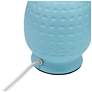 Simple Designs 12.5" Chic Glow Petite Dimpled Ceramic Table Lamp, Baby Blue