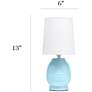 5_Simple Designs 12.5" Chic Glow Petite Dimpled Ceramic Table Lamp, Baby Blue more views