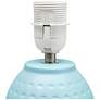 Simple Designs 12.5" Chic Glow Petite Dimpled Ceramic Table Lamp, Baby Blue
