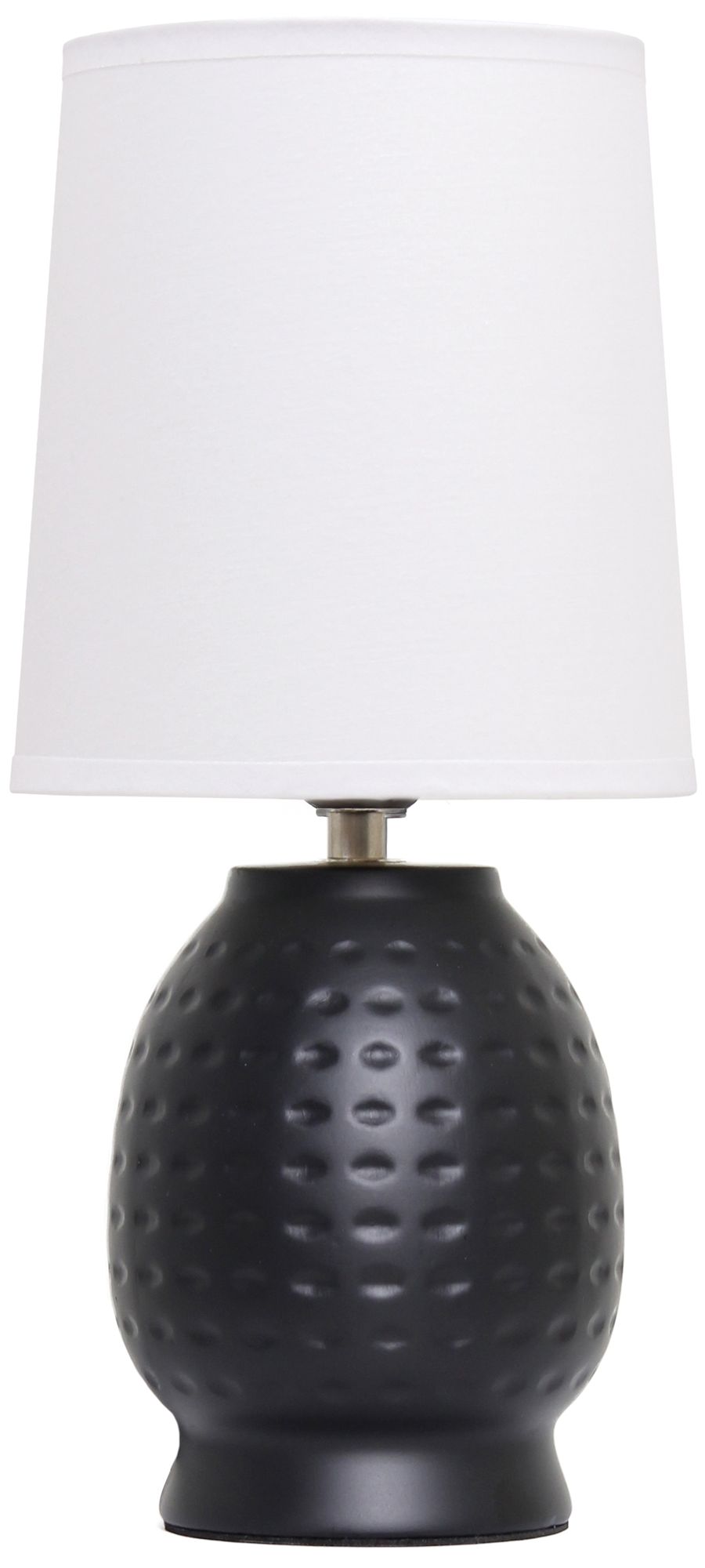 Image 3 Simple Designs 12.5" Chic Glow Petite Dimpled Ceramic Table Lamp, Black more views