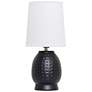 3_Simple Designs 12.5" Chic Glow Petite Dimpled Ceramic Table Lamp, Black more views
