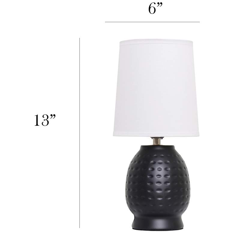 Image 5 Simple Designs 12.5" Chic Glow Petite Dimpled Ceramic Table Lamp, Black more views