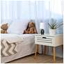 6_Simple Designs 12.5" Chic Glow Petite Dimpled Ceramic Table Lamp, Black more views