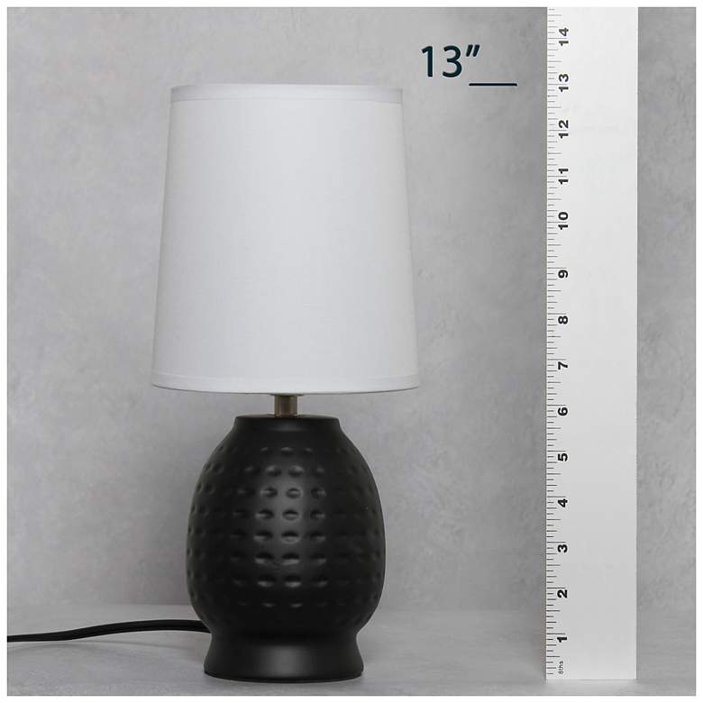 Image 7 Simple Designs 12.5" Chic Glow Petite Dimpled Ceramic Table Lamp, Black more views