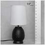 7_Simple Designs 12.5" Chic Glow Petite Dimpled Ceramic Table Lamp, Black more views
